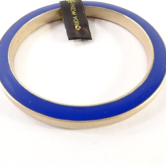 Gerard Yosca Enamel Brass two Way Bangle Bracelet NWOT 150 BLUE BRASS - Picture 4 of 15